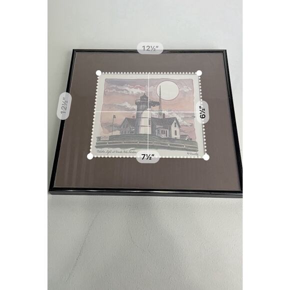 Robert E Kennedy Nabska Light at Woods Hole Harbor Provincetown MA framed print - Picture 3 of 5